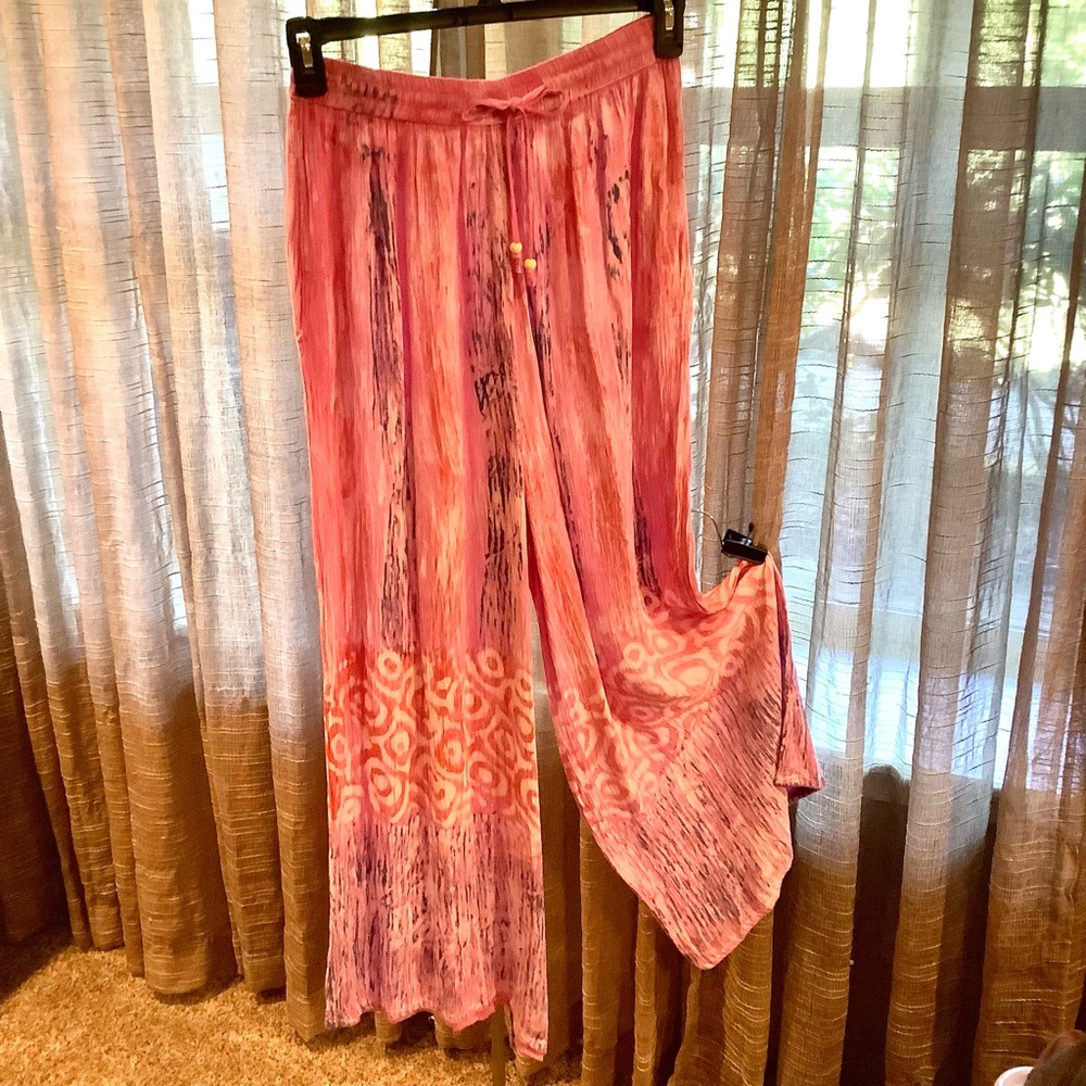 Advance boho tie dye wide leg pants (free size fits small to large) hippie gypsy